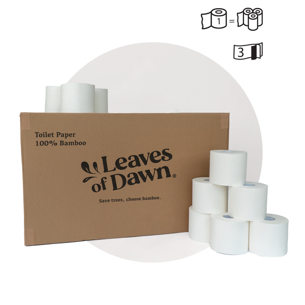 96 Toilettenpapier (3lagig) - UNGEWALKT - 100% Bambus